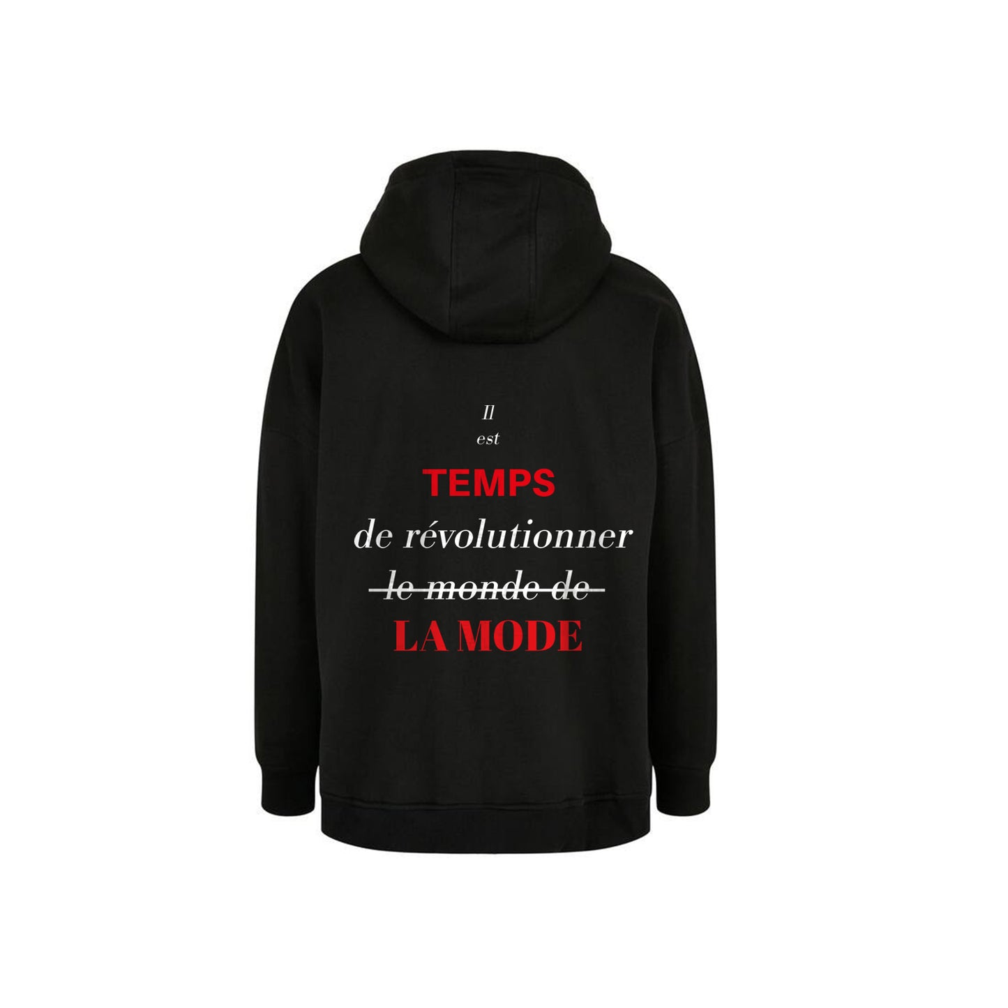 Hoody Oversize long - Noir - 300 g/m2